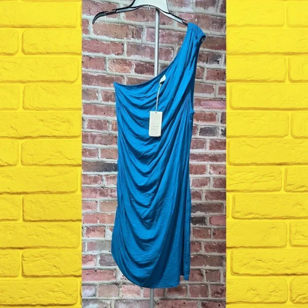 A New Day One-Shoulder Ruched Mini Dress – Women’s Size XL – Teal
